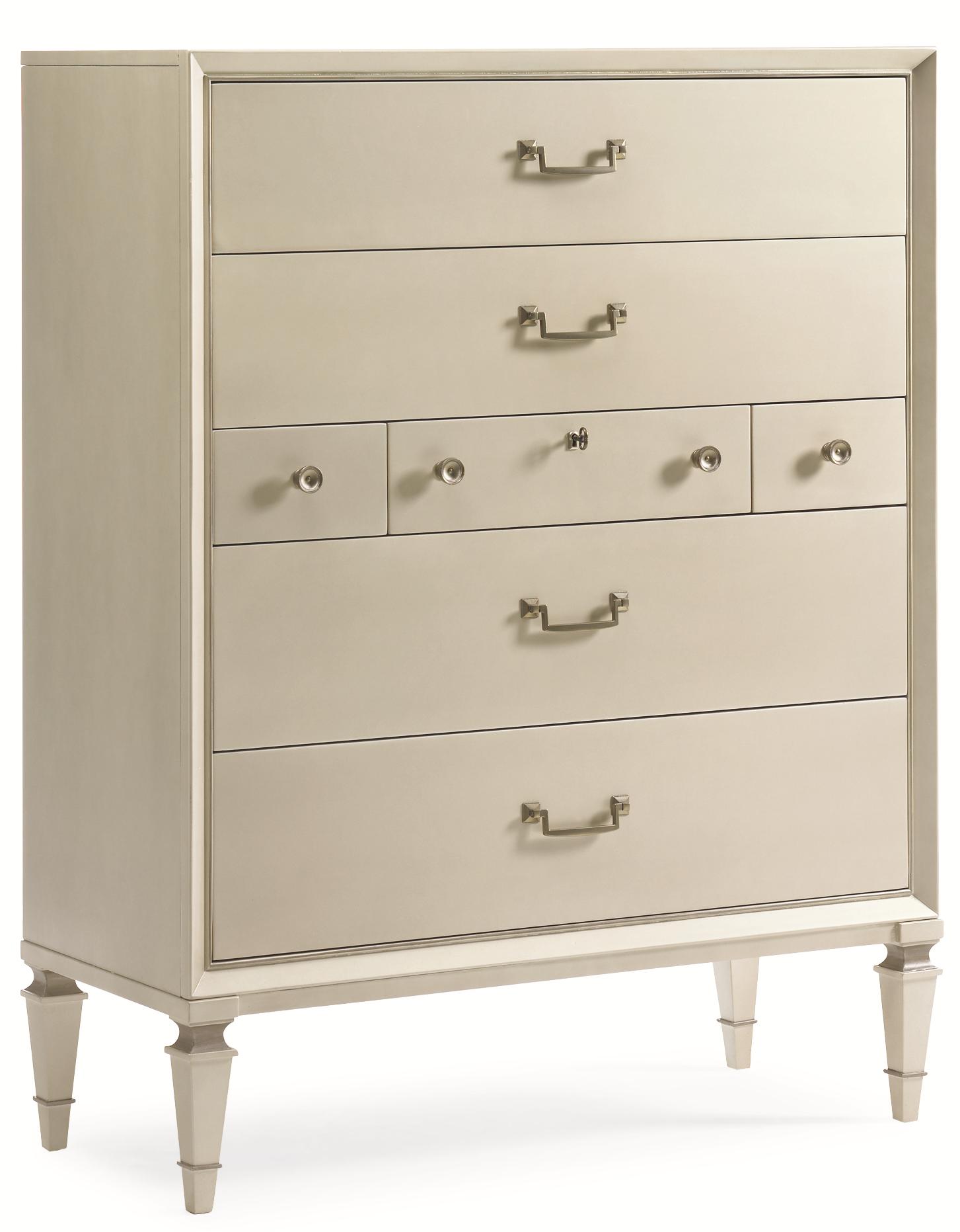 Caracole New Traditional Pearly White 7 Drawer Chest With
