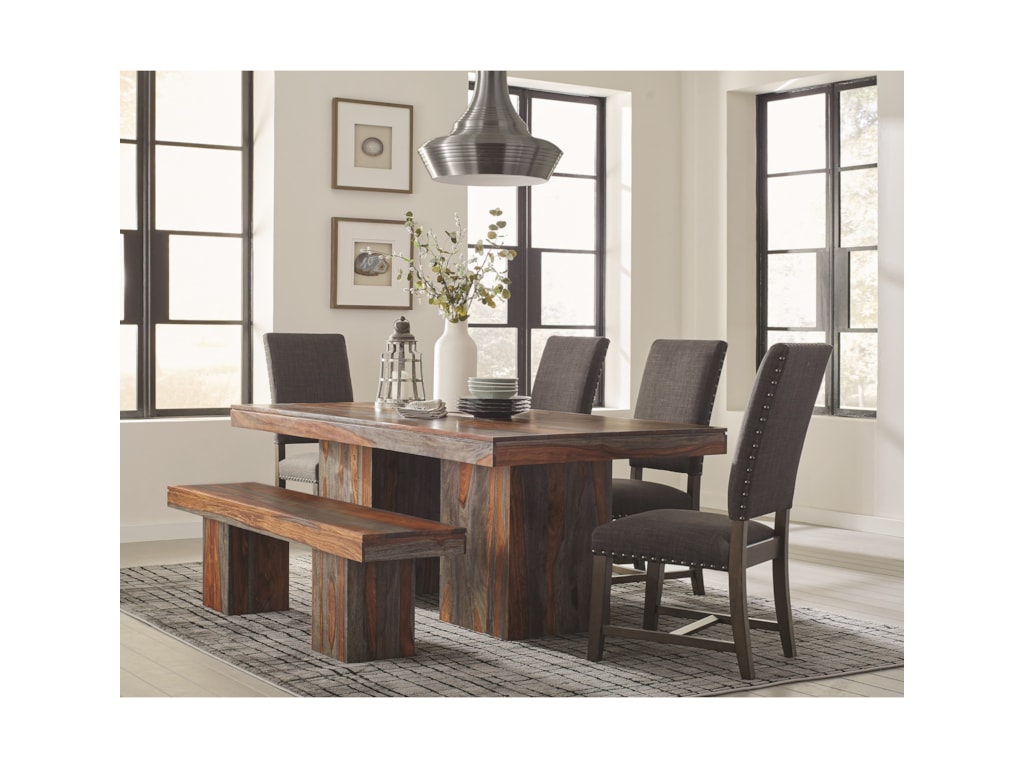 Scott Living Binghamton Rustic Dining Table Set with Bench | Belfort ... Scott Living Binghamton Rustic Dining Table Set with Bench | Belfort ...