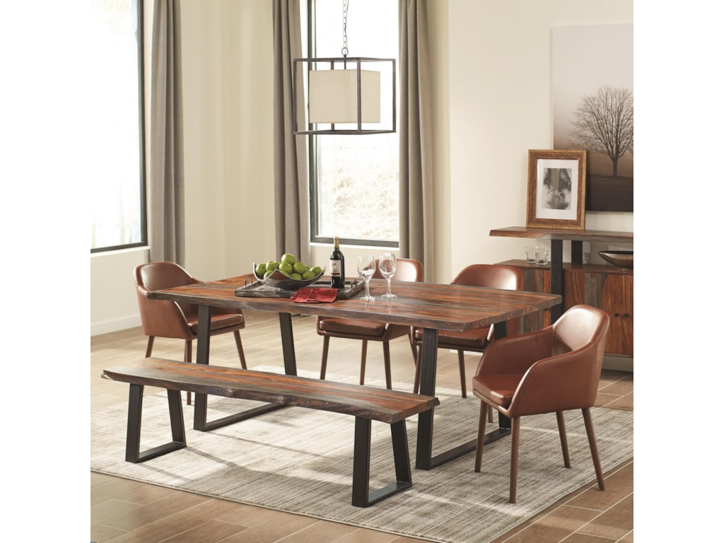 Scott living jamestown rustic dining room set with bench