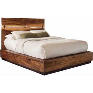 Coaster Winslow Queen Platform Bed With Live Edge Look And Storage Drawers In Siderail Rife S Home Furniture Platform Beds Low Profile Beds The exotic tanzania queen bed frame is made from robust, solid, dark brown, teakwood; coaster winslow queen platform bed with