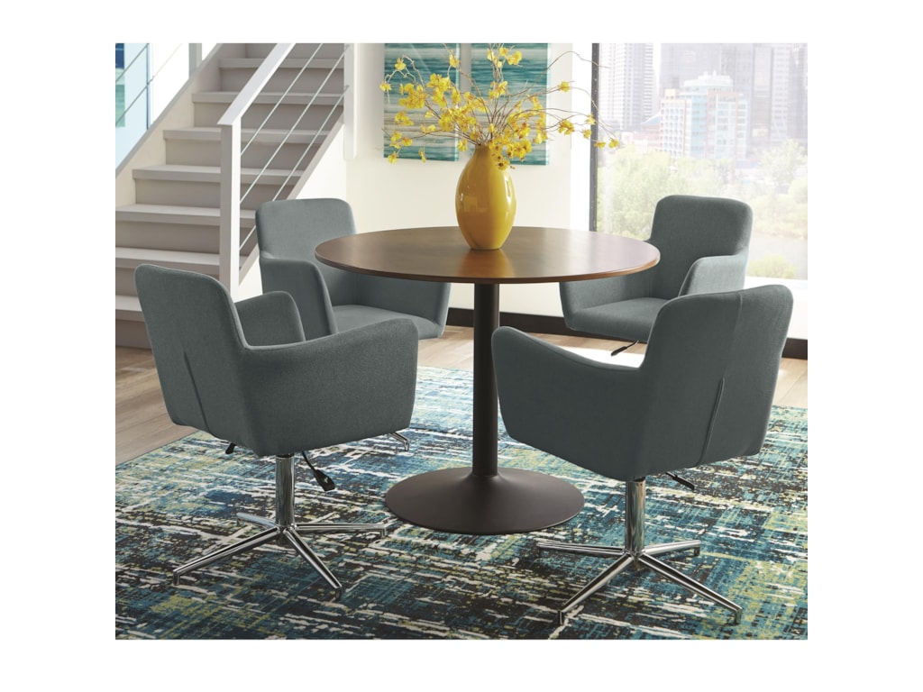 Montoya Modern Round Dining Table Set By Scott Living At Value City Furniture