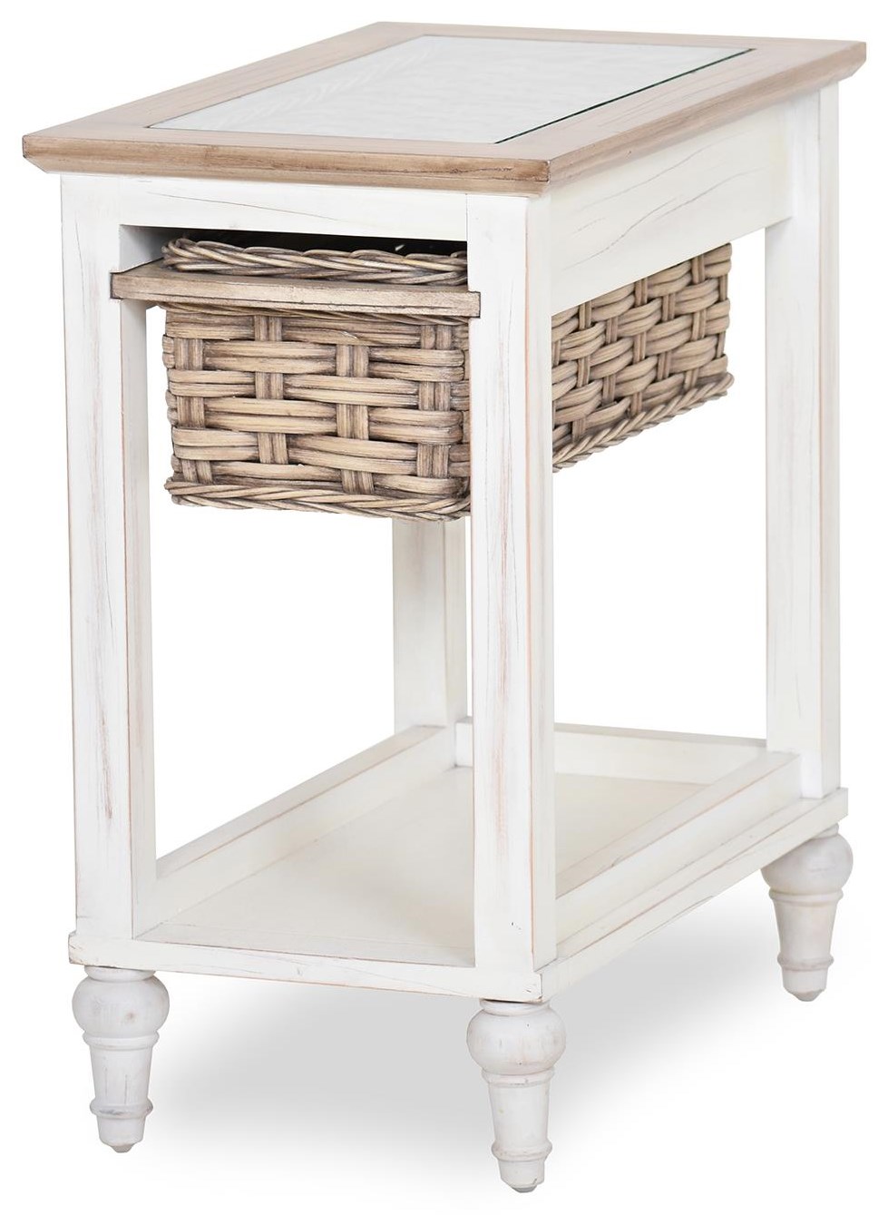 Sea Winds Trading Company Island Breeze Chair Side Table Weathered White Johnny Janosik End Tables