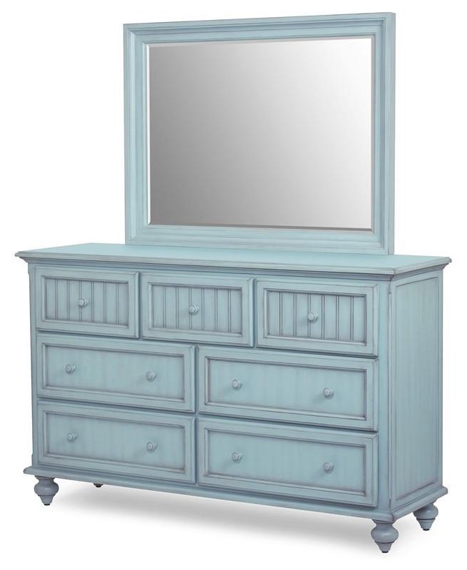 Sea Winds Trading Company Monaco Bedroom 000000997324 Coastal Monaco  7-Drawer Dresser - Bleu | Furniture and More | Dressers