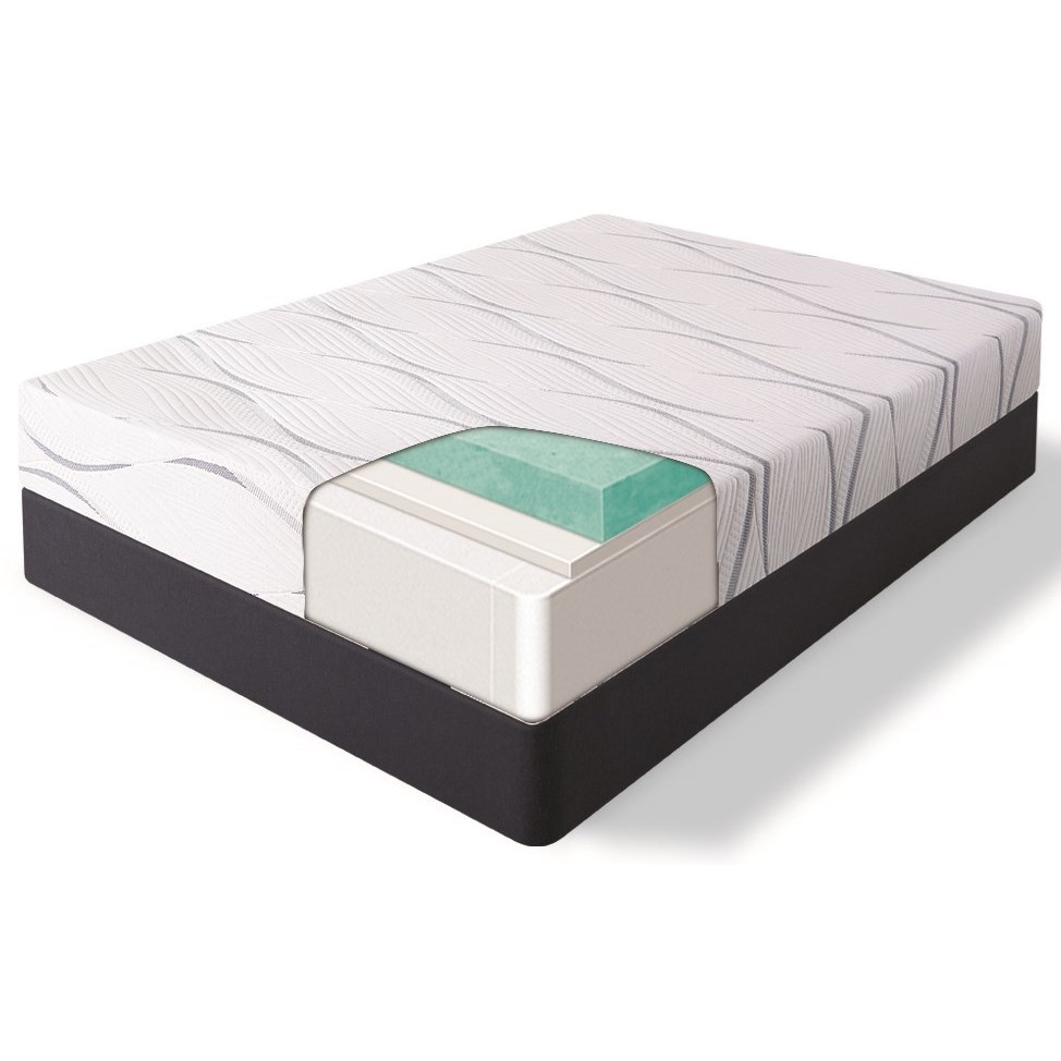 Serta Belspring Firm 500085638 1070 2x500965799 5070 Cal King Firm Gel Memory Foam Mattress And 9 Steel Foundation John V Schultz Furniture Mattress And Box Spring Sets