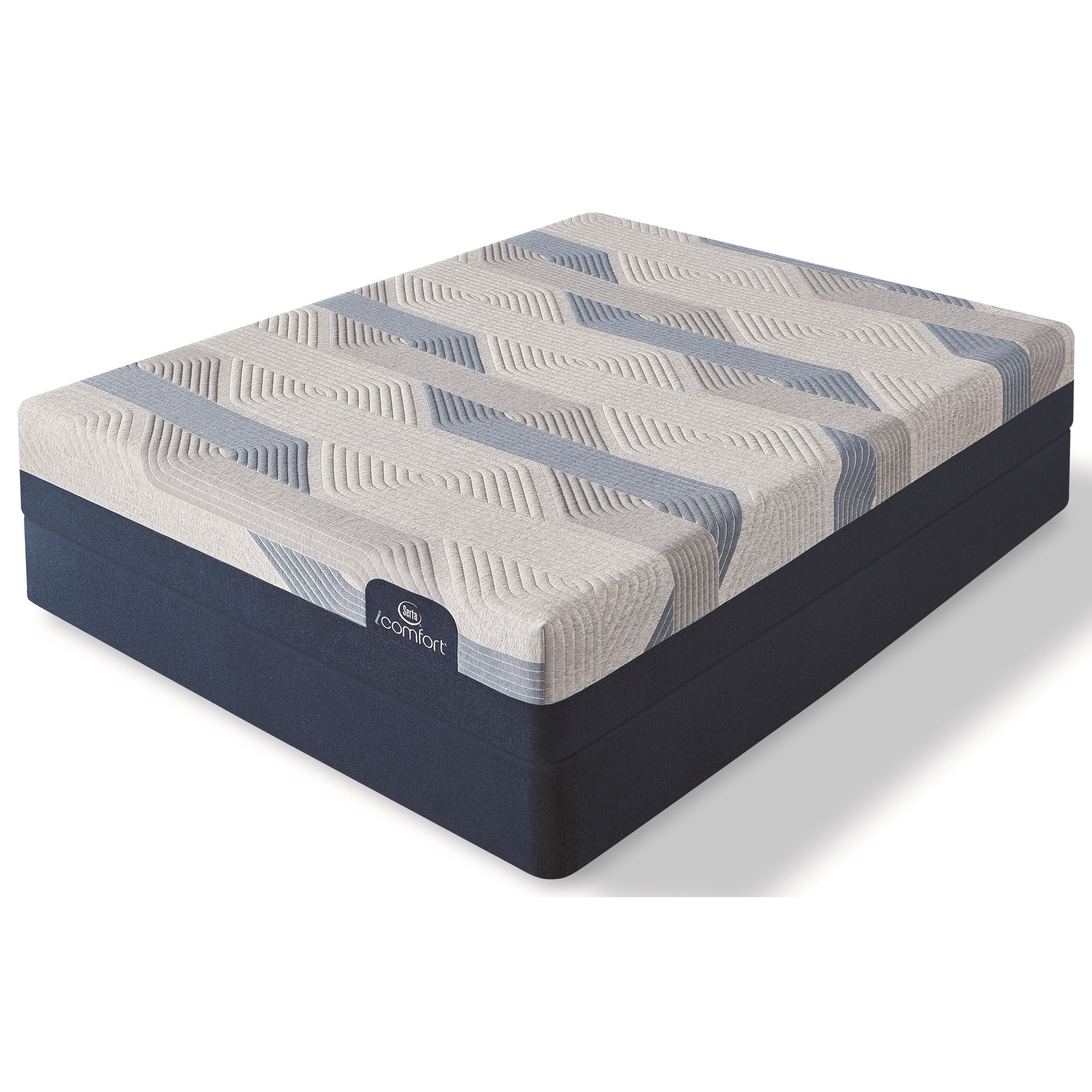 Serta Blue 300ct Plush 2019 Queen Plush Memory Foam Mattress And