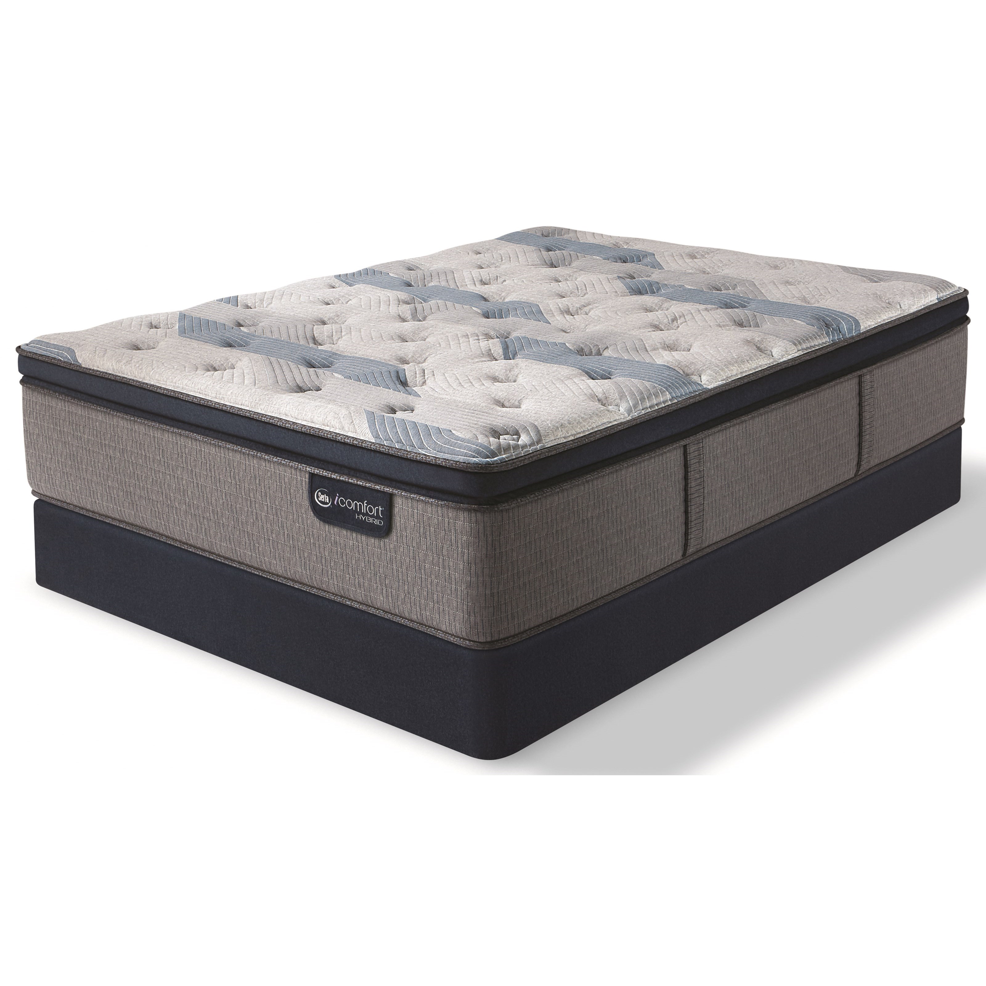 Serta Icomfort Hybrid Blue Fusion 300 Plush Pt 500820573 1070 2xfndtnhp Spck Cal King Plush Pillow Top Hybrid Mattress And Blue Fusion High Profile Foundation
