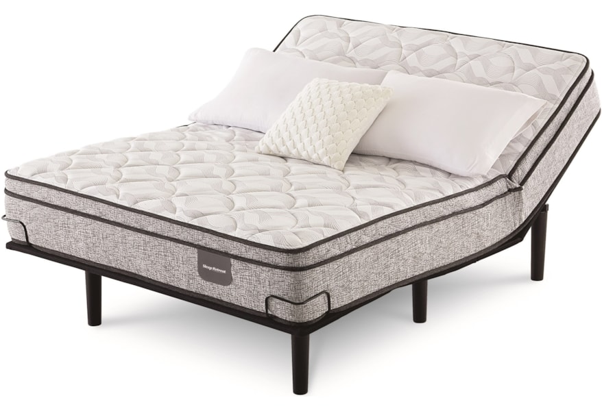 Serta Pink Sands Euro Top Plush Queen Euro Top Plush Pocketed Coil Mattress And Motion Slim Adjustable Base Walker S Mattress Mattress And Box Spring Sets