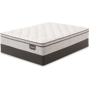 Serta Sugar Beach Euro Top Queen Euro Top Pocketed Coil Mattress And 5 Low Profile Foundation Walker S Mattress Mattress And Box Spring Sets
