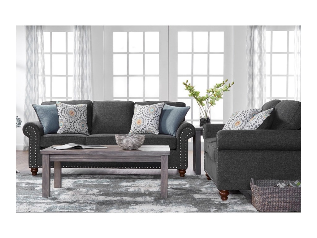 Winsome Traditional Rolled Arm Sofa With Nailhead Trim By Serta Upholstery At Rotmans