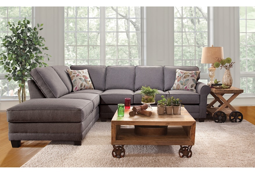 Serta Upholstery By Hughes Furniture 3700 Casual Sectional Sofa