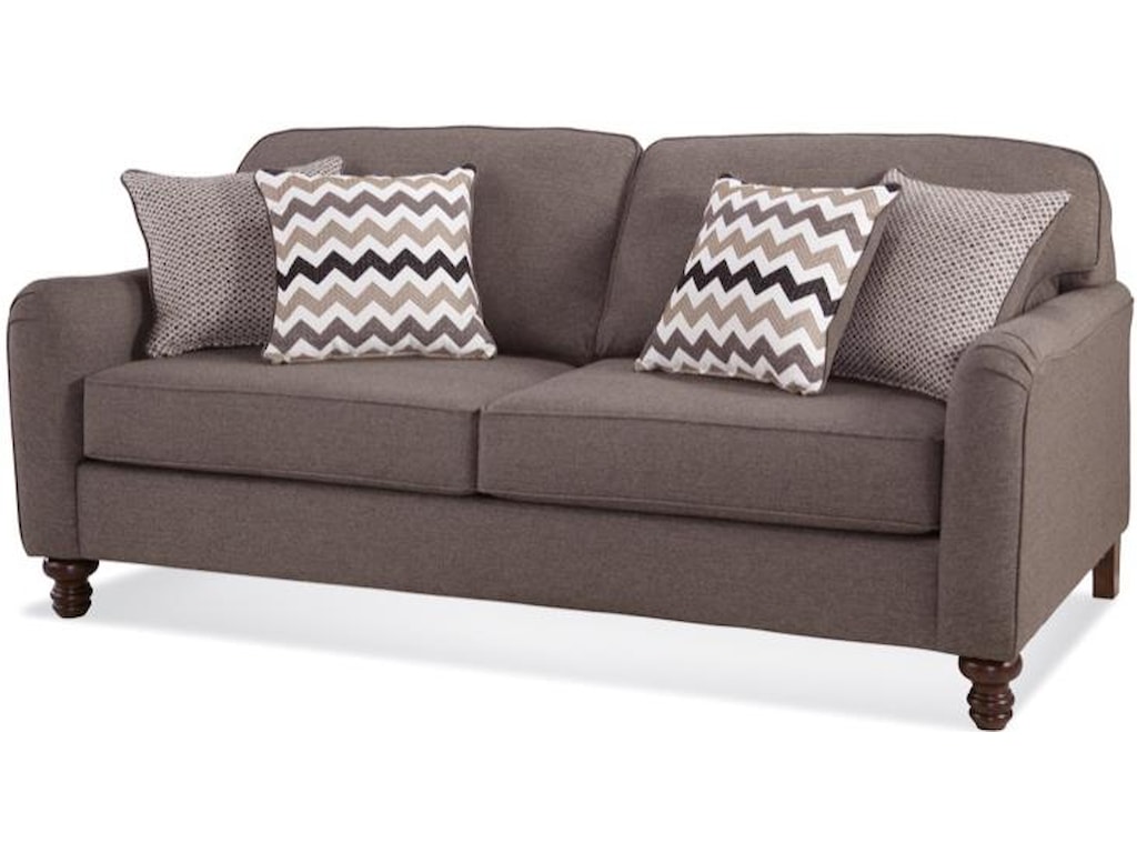 4050 Transitional Sofa With Turned Feet By Serta Upholstery Hughes Furniture At Vandrie Home Furnishings
