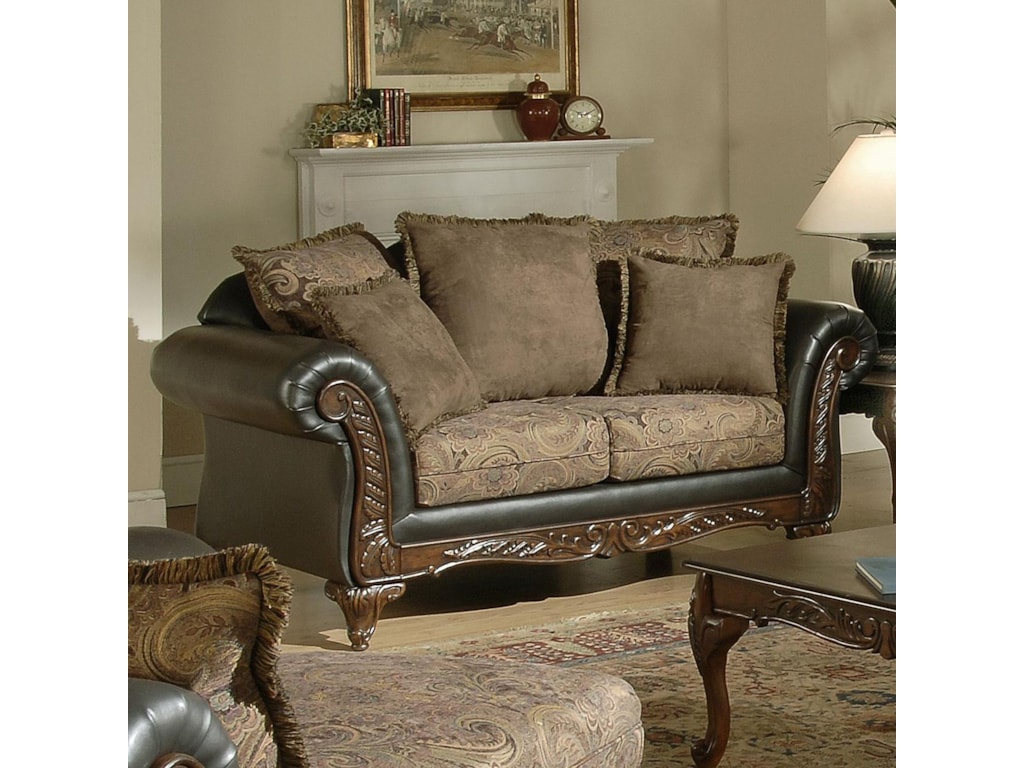 Serta Upholstery by Hughes Furniture 7685Wood Face Love Seat
