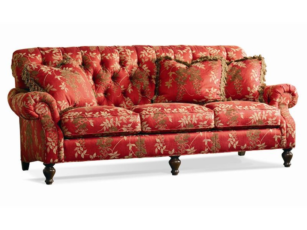 Sherrill Traditional Tufted Back Sofa With Rolled Arms And
