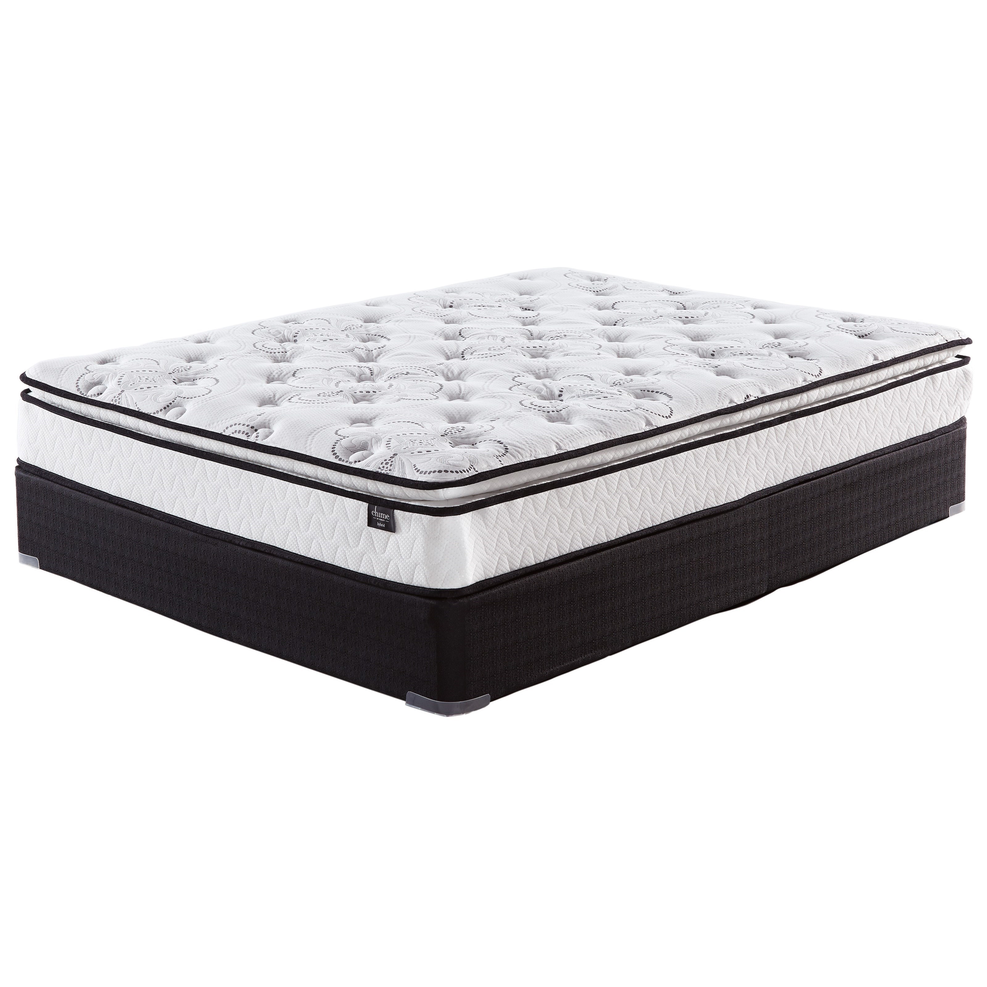 Sierra Sleep M874 Bonnell 10 Pt Cal King 10 Bonnell Coil Pillow Top Mattress And Solid Wood 9 Black Foundation Rooms For Less Mattress And Box Spring Sets