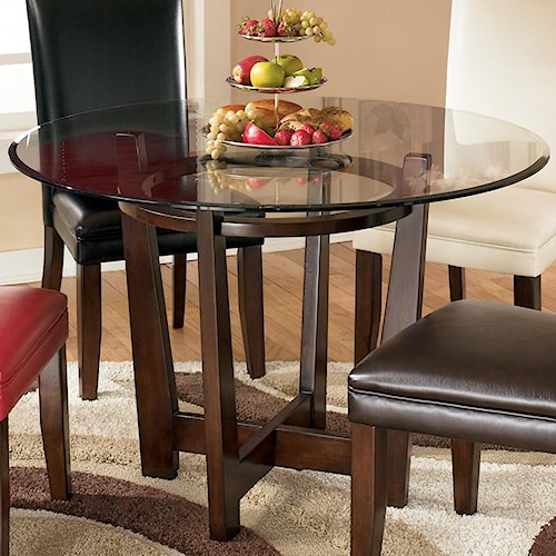 signature designashley charrell round glass top table | wayside