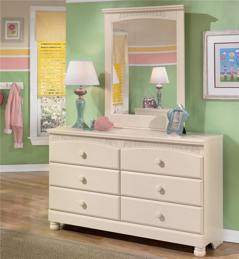 Signature Design By Ashley Cottage Retreat 6 Drawer Dresser And Mirror Find Your Furniture Dresser Mirror