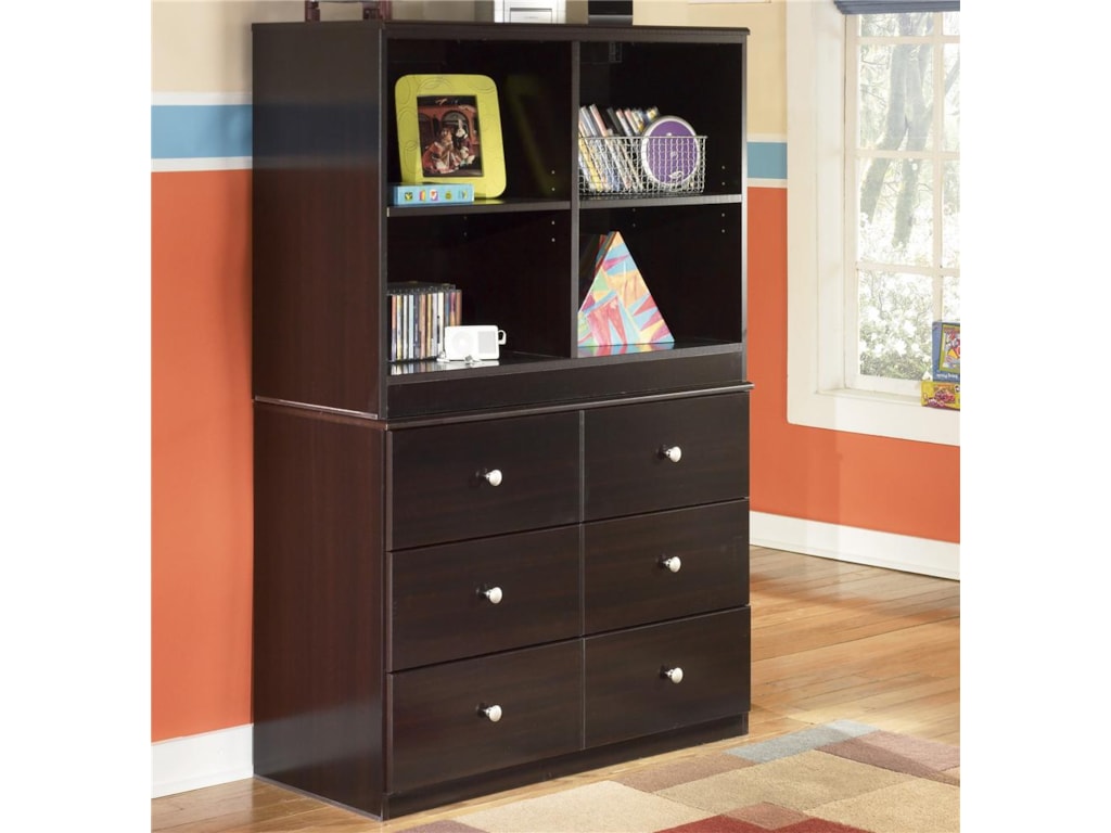 Signature Design by Ashley Embrace6 Drawer Chest and Open Bookcase
