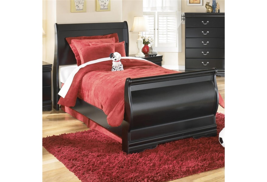 Ashley Signature Design Huey Vineyard Twin Louis Philippe Sleigh Bed Dunk Bright Furniture Sleigh Beds
