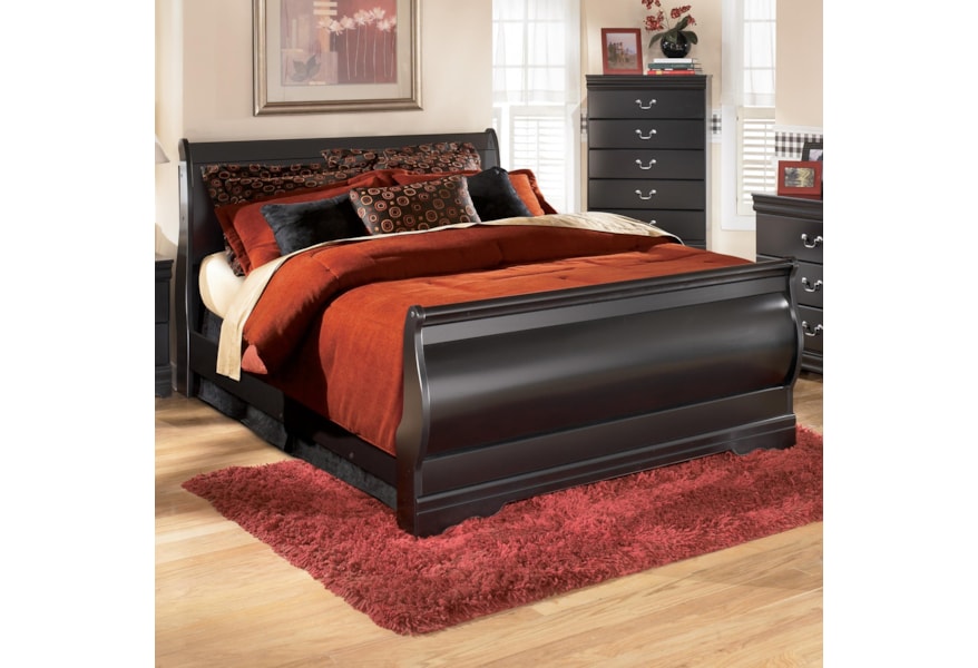 Ashley Signature Design Huey Vineyard Full Louis Philippe Sleigh Bed Dunk Bright Furniture Sleigh Beds