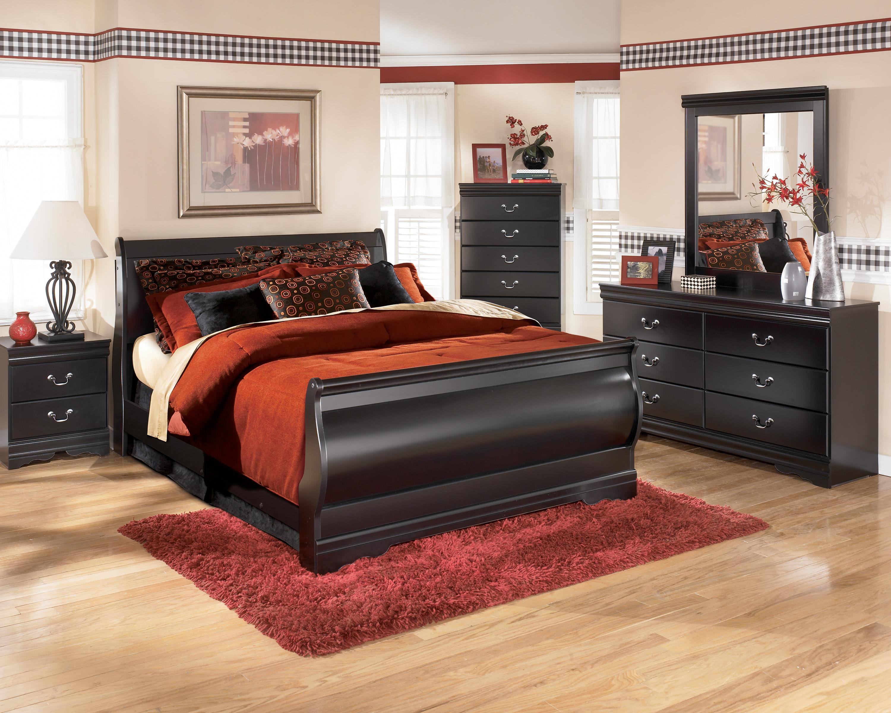 Signature Design by Ashley B128-87 Huey Vineyard Full Sleigh Headboard Black
