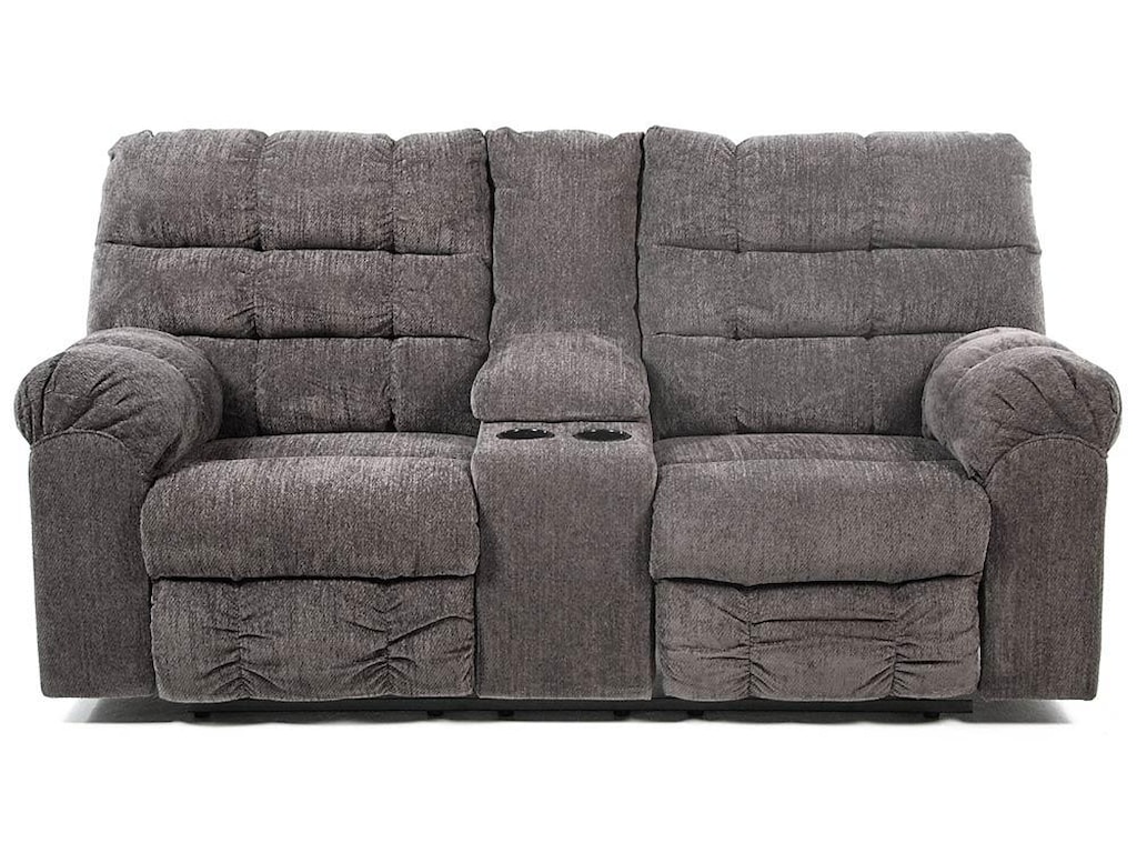 Acieona Slate Double Reclining Loveseat With Console And Cup Holders By Signature Design Ashley At Rotmans Acieona Slate Double Reclining Loveseat With Console And Cup Holders By Signature Design Ashley At Rotmans