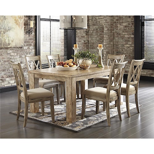 Signature Design By Ashley Mestler 5-Piece Table Set With Antique Signature Design by Ashley Mestler 5-Piece Table Set with Antique White Chr - Signature Design By Ashley Mestler 5-Piece Table Set With Antique