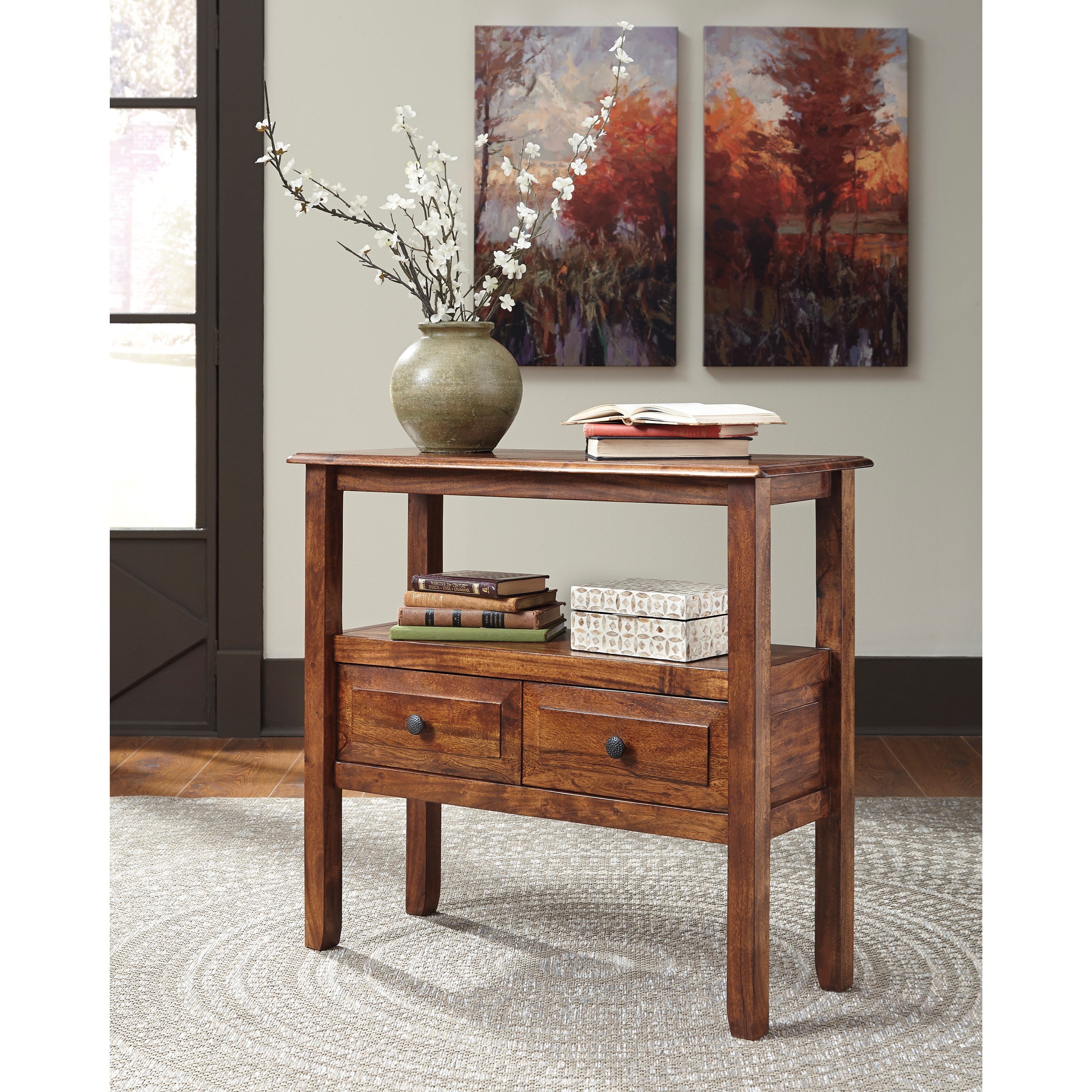 Signature Design By Ashley Abbonto T800 124 Acacia Solid Wood