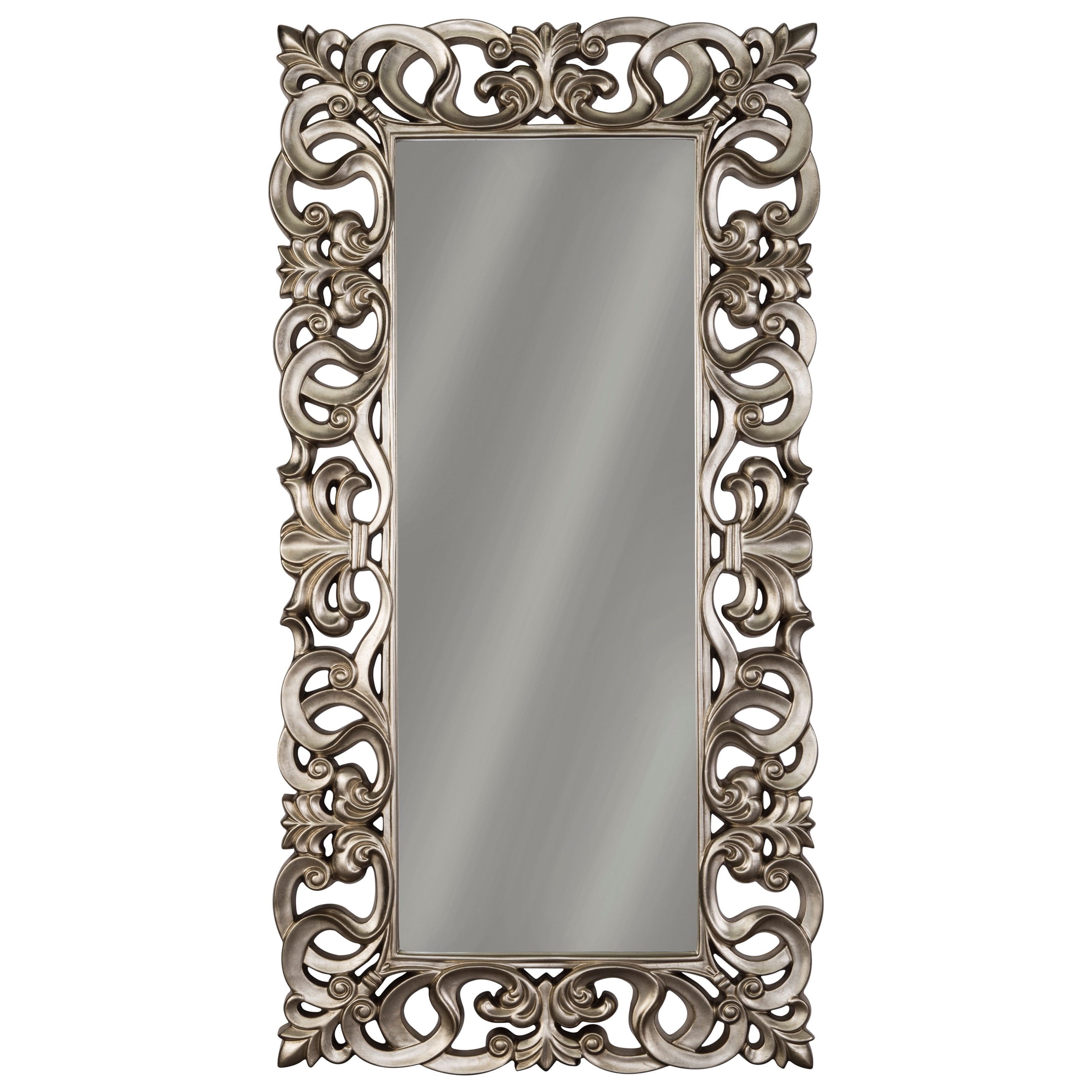 Signature Design by Ashley Accent Mirrors A8010123 Lucia Antique Silver  Finish Accent Mirror Story  Lee Furniture Floor Mirrors