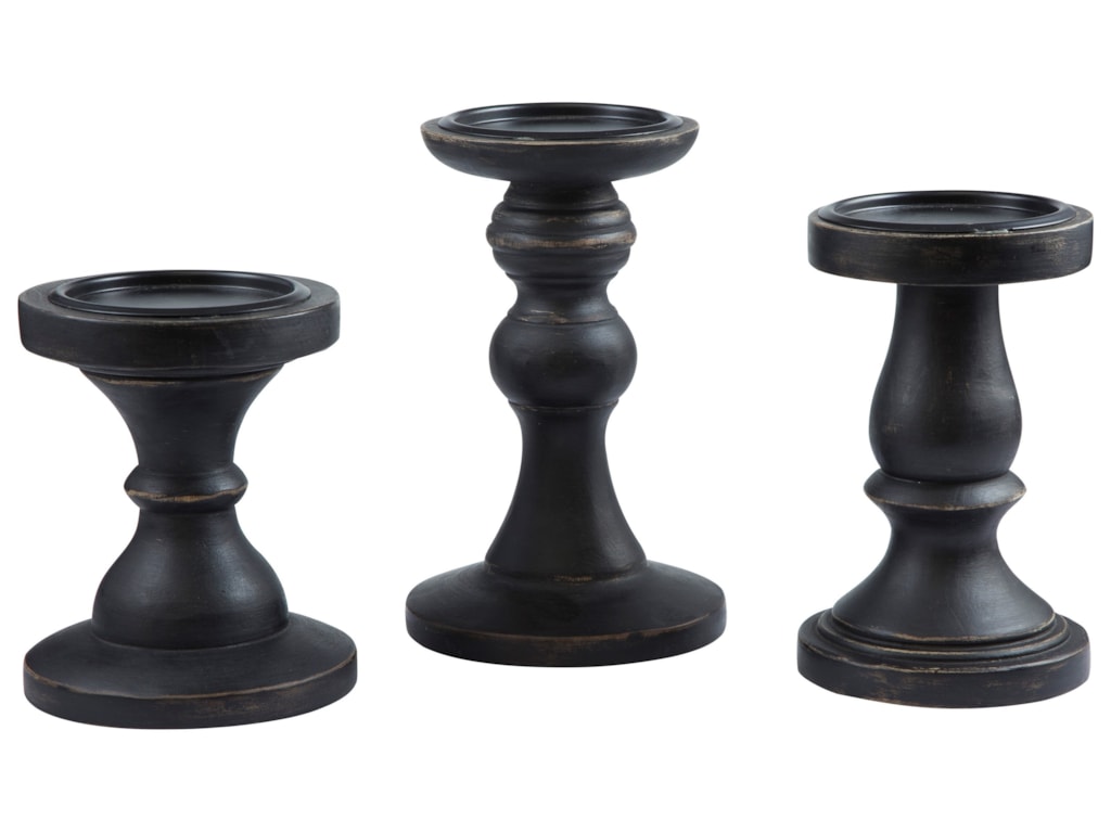 Signature Design By Ashley Accents Kance Black Candle Holders Signature Design By Ashley Accents Kance Black Candle Holders Set Of 3