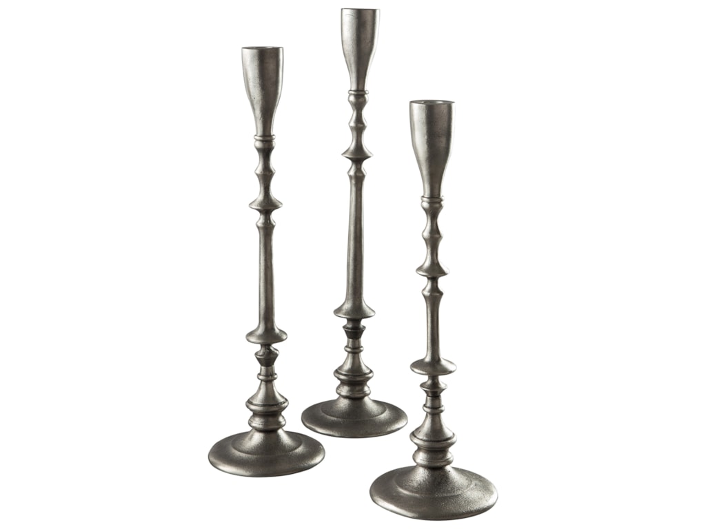 Accents Dimaia Antique Silver Finish Candle Holders Set Of 3 Accents Dimaia Antique Silver Finish Candle Holders Set Of 3