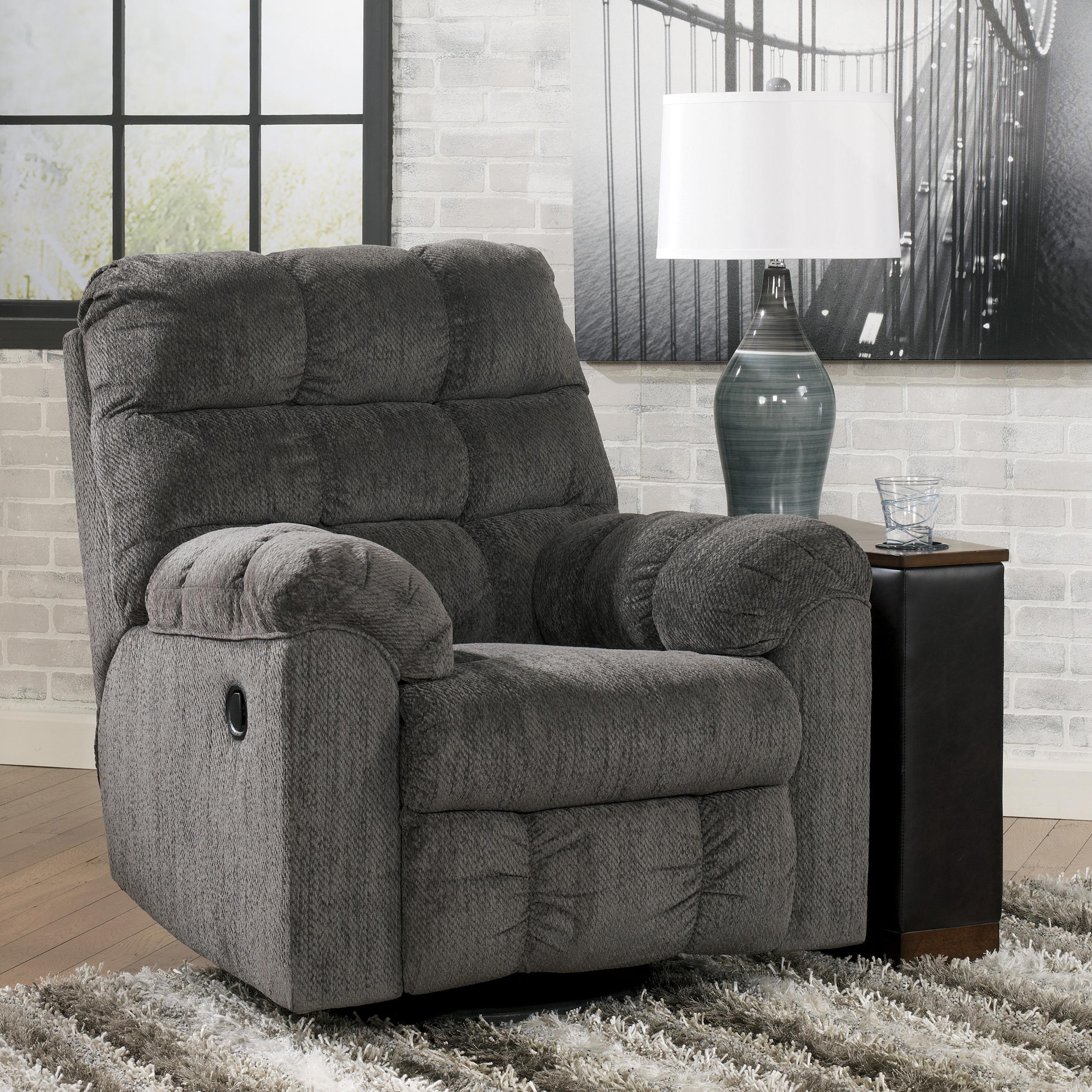 Signature Design By Ashley Acieona Slate Swivel Rocker Recliner