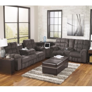 Signature Design By Ashley Acieona Slate Reclining Sectional Sofa With Right Side Loveseat Cup Holders And Charging Station Household Furniture Reclining Sectional Sofas