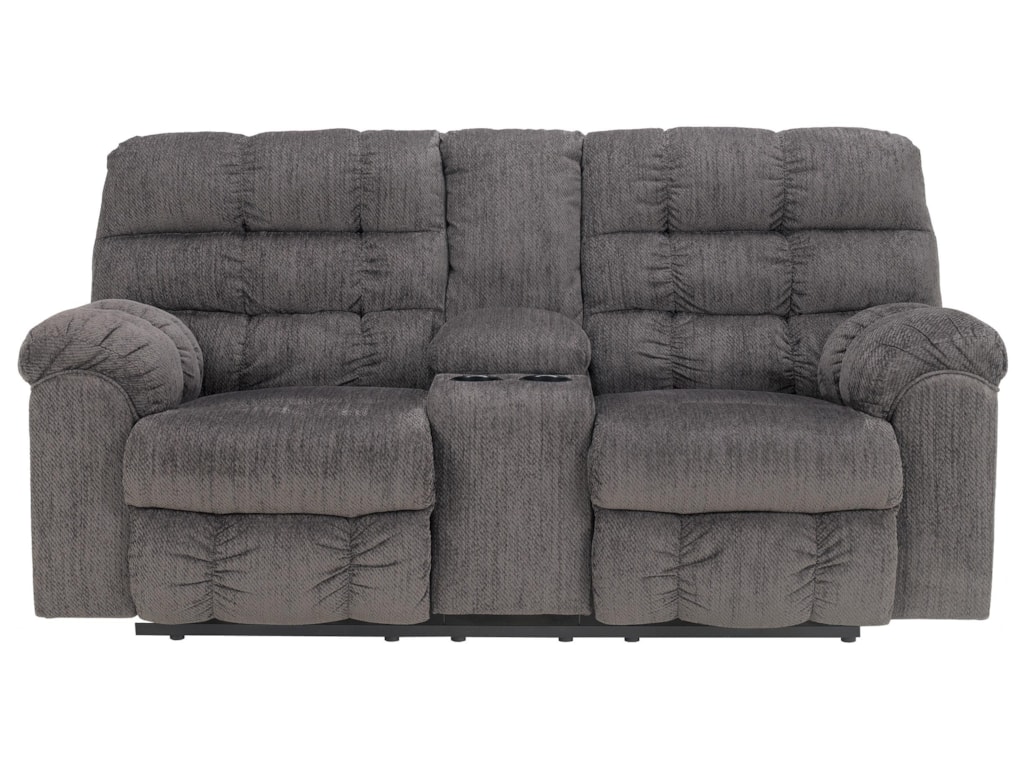 Signature Design By Ashley Acieona Slate Double Reclining Loveseat Signature Design By Ashley Acieona Slatedouble Reclining Loveseat With Console