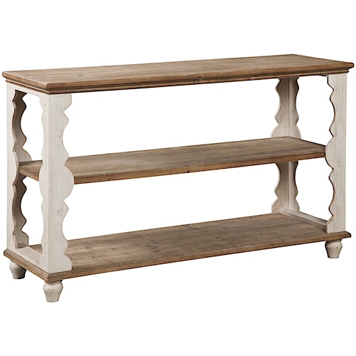 Signature Design By Ashley Alwyndale Solid Wood Two Tone Finish Signature Design By Ashley Alwyndale Solid Wood Two Tone Finish Console Sofa Table With Scalloped