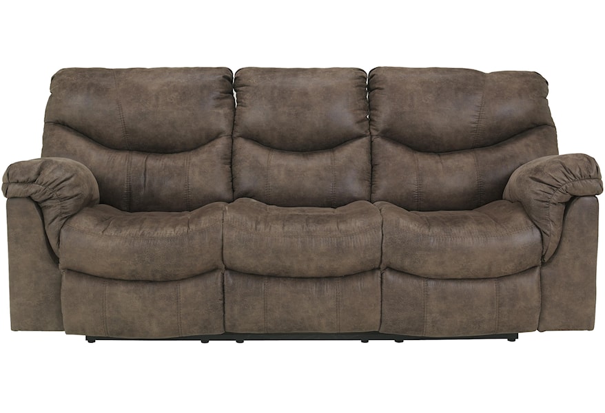 Signature Design By Ashley Alzena Gunsmoke Reclining Sofa With Casual Style Sparks Homestore Reclining Sofas
