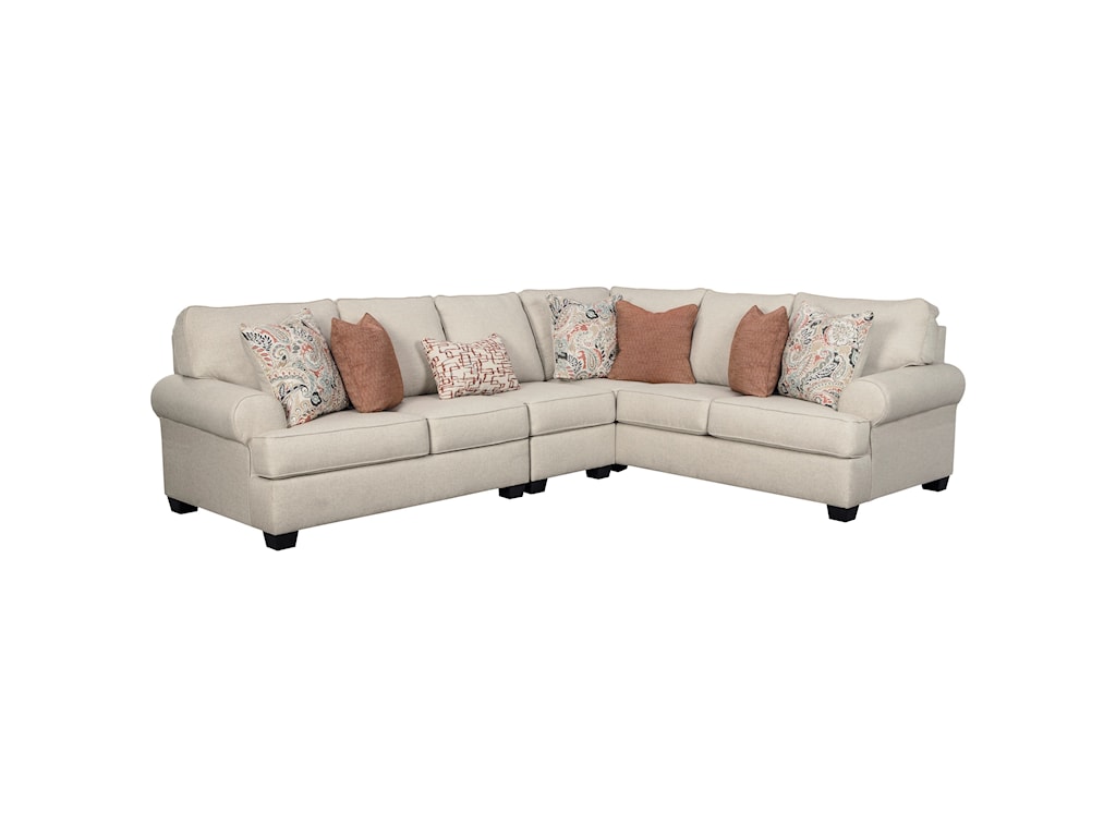 Signature Design By Ashley Amici 3 Piece Sectional With Rolled