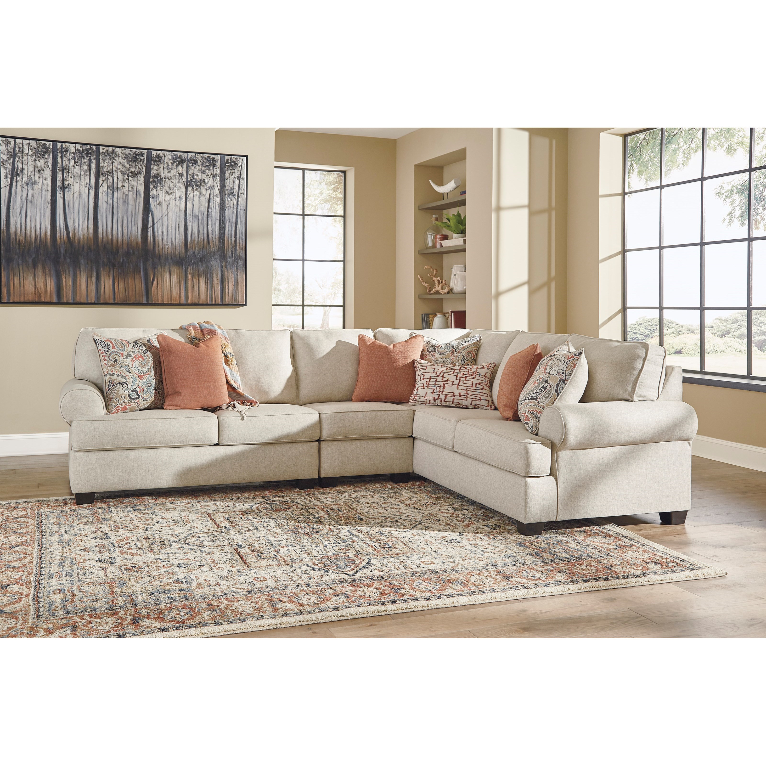 Signature Design By Ashley Amici 3 Piece Sectional With Rolled