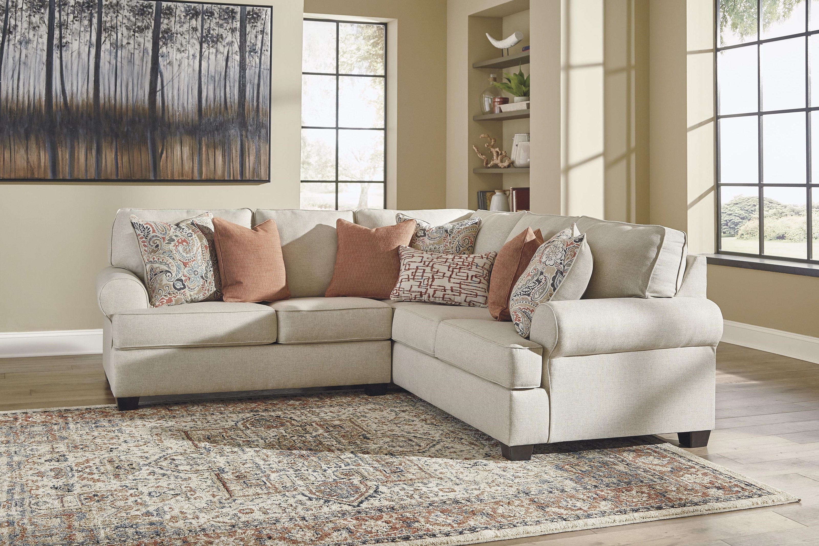 Signature Design By Ashley Amici 1920256 48 08 2 Pc Sectional And Ottoman Set Sam Levitz Furniture Stationary Living Room Groups