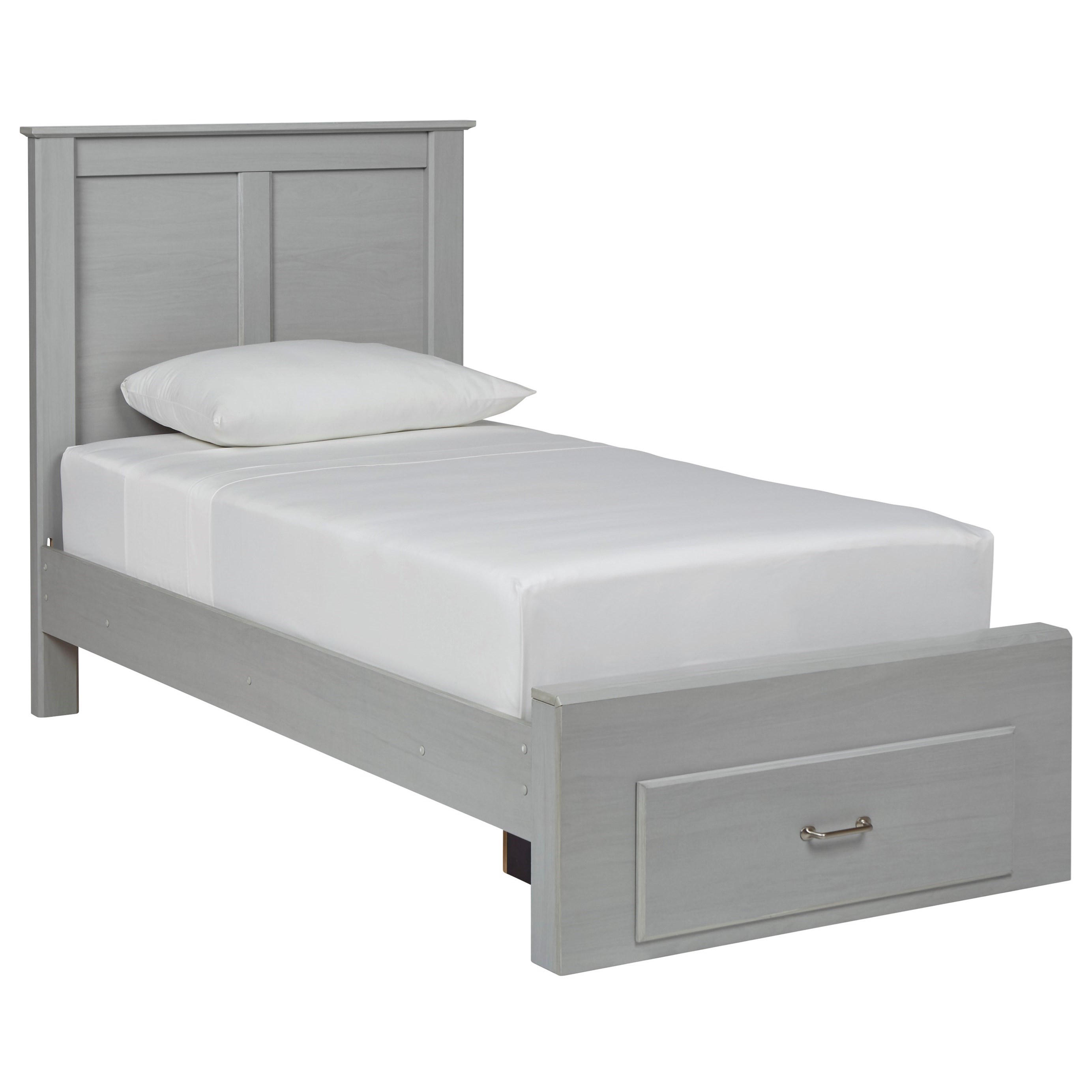 Ashley Signature Design Arcella Twin Bed With Footboard Drawer In