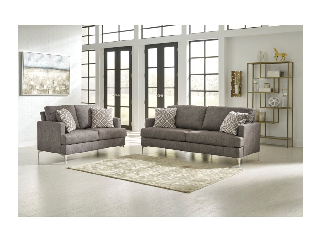 Signature Design By Ashley Arcola Stationary Living Room Group Royal Furniture Stationary Living Room Groups