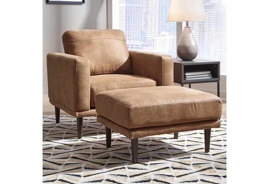 photo Faux Leather Armchair With Ottoman arroyo rta chair ottoman