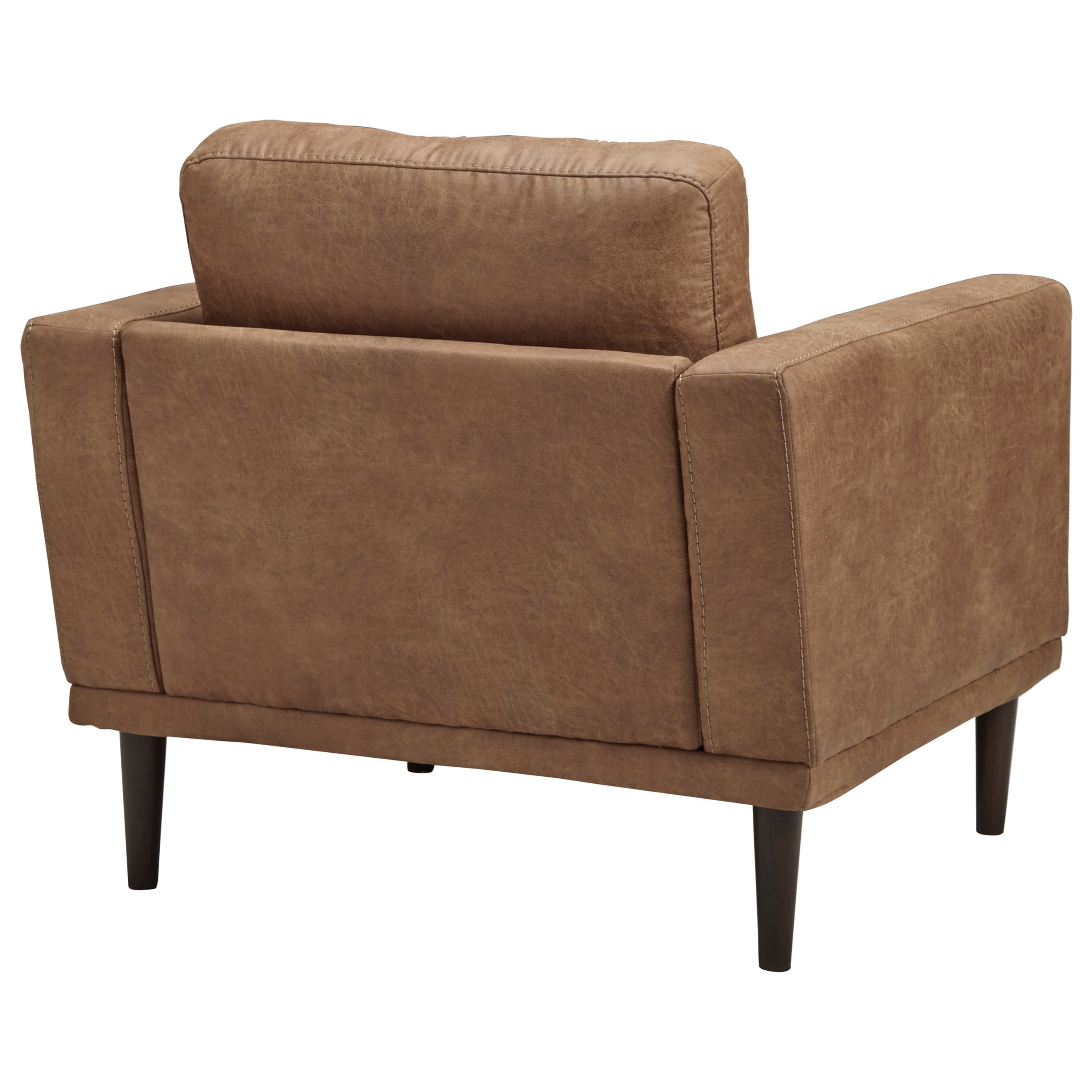 Signature Design By Ashley Arroyo Mid Century Modern Brown Faux Leather Rta Chair Ottoman Standard Furniture Chair Ottoman Sets The faux leather upholstery makes a bold and modern statement. arroyo rta chair ottoman