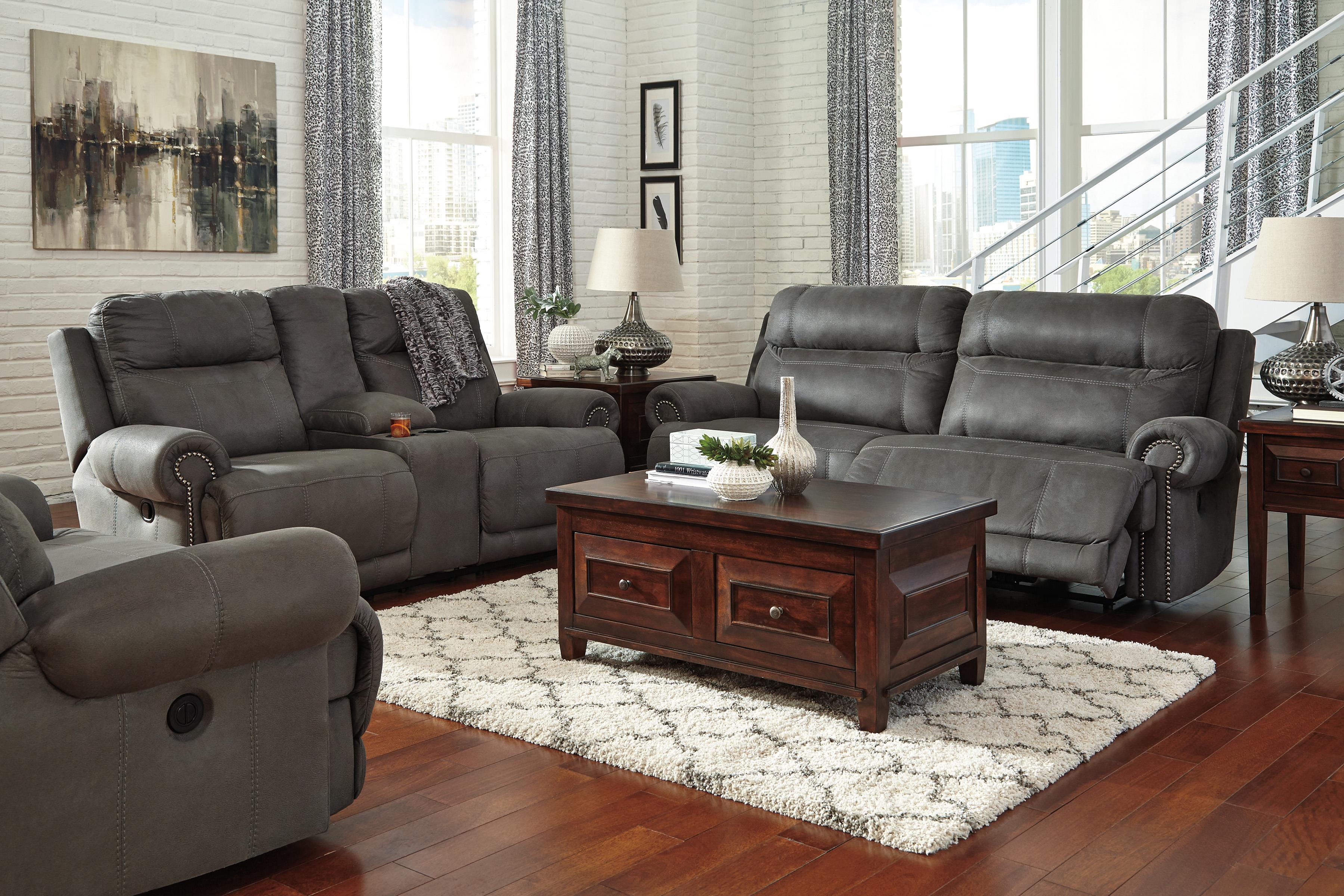 Signature Design By Ashley Austere Gray 2 Seat Reclining Sofa
