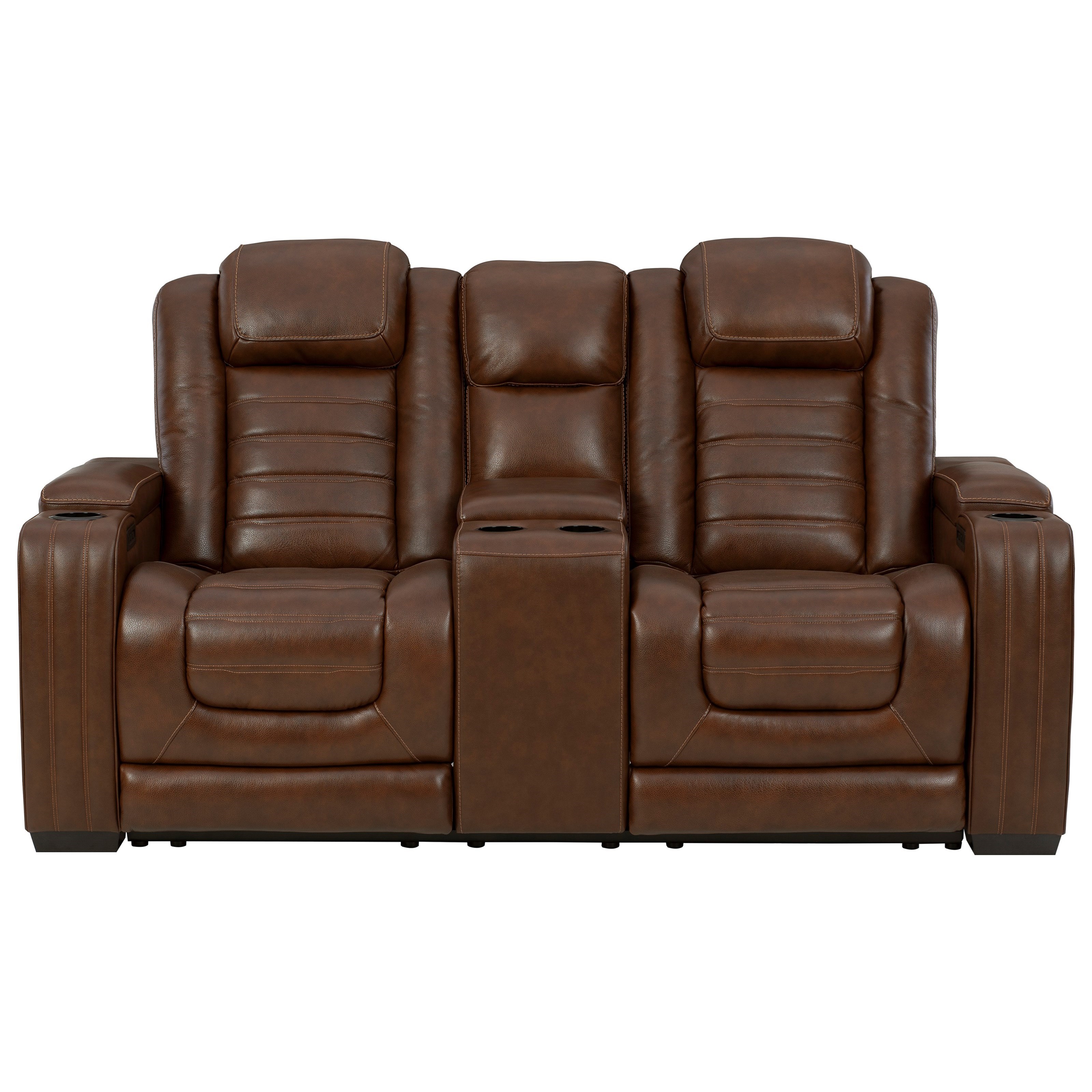 Signature Design by Ashley Backtrack Power Reclining Loveseat with Adjustable Headrest and Built