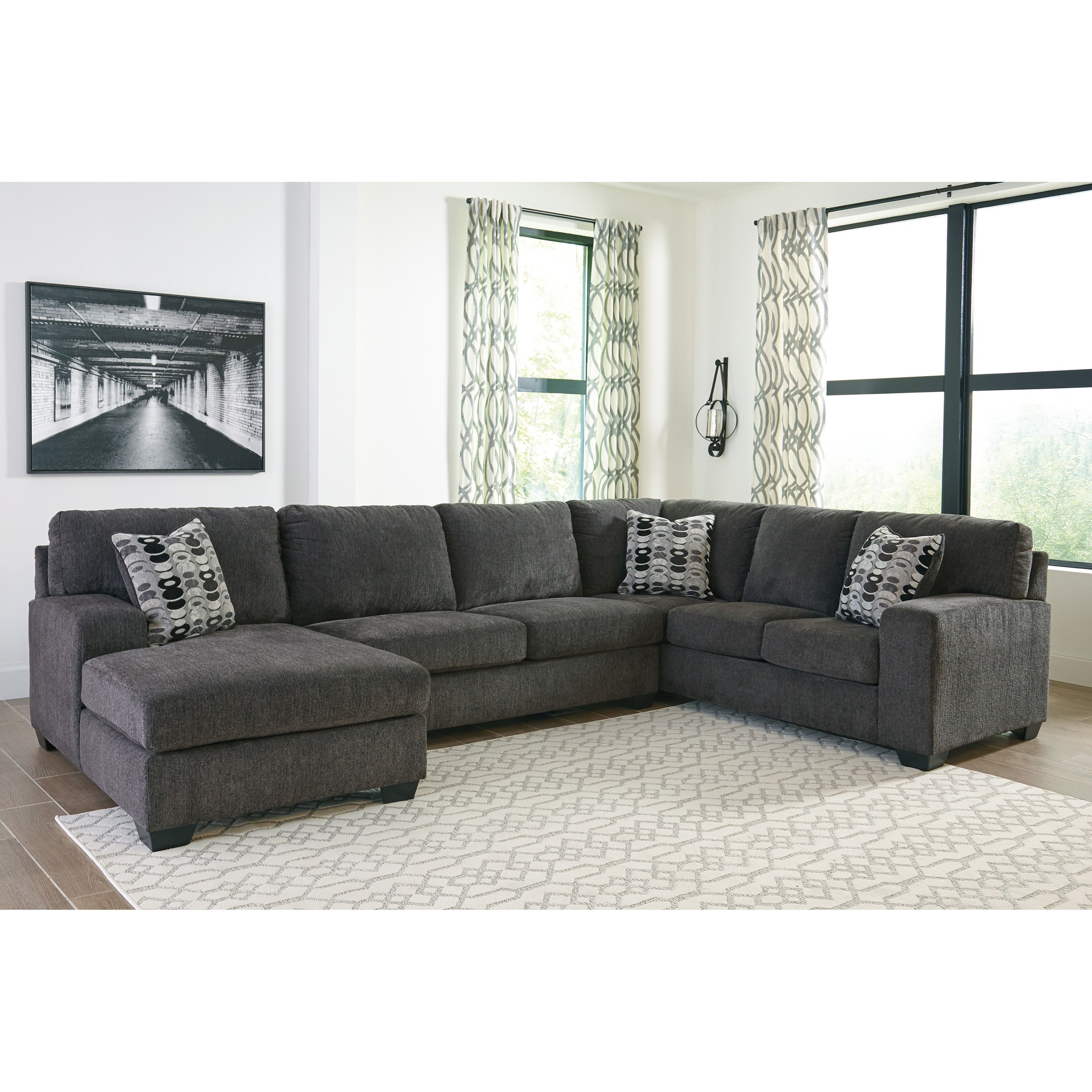 Signature Design By Ashley Ballinasloe Contemporary 3 Piece Sectional With Chaise Gill Brothers Furniture Sectional Sofas