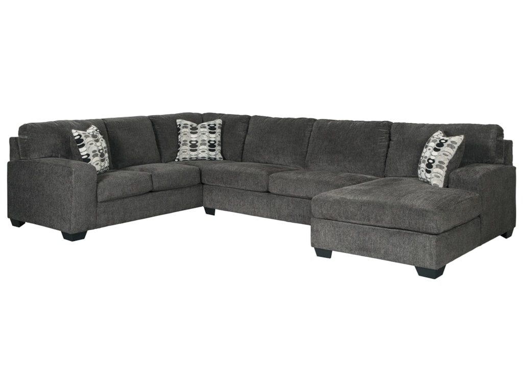 Signature Design By Ashley Ballinasloe Contemporary 3 Piece Sectional With Chaise Royal Furniture Sectional Sofas