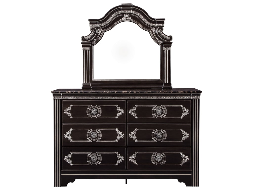 Signature Design By Ashley Banalski Traditional Dresser With Faux