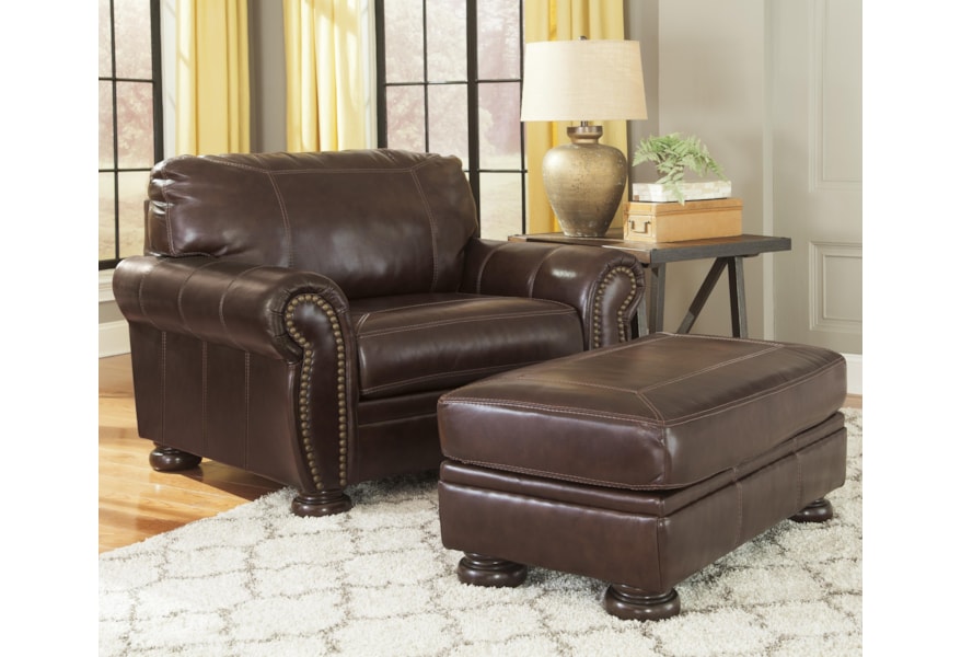 Ashley Signature Design Banner Traditional Leather Match Chair And