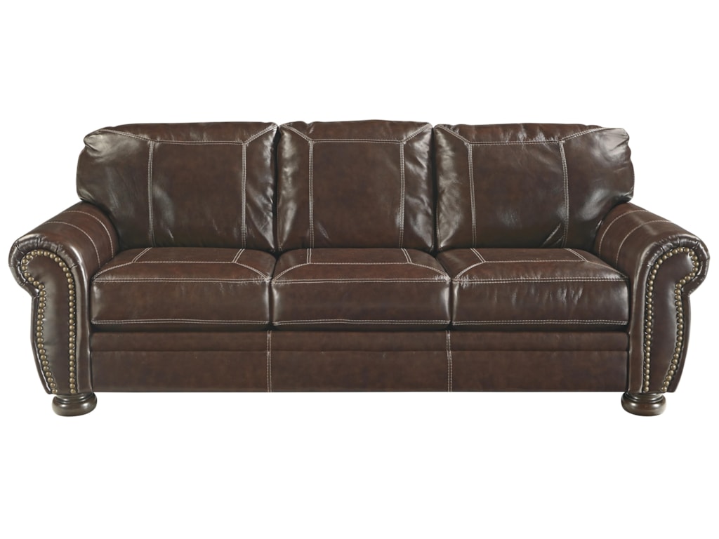 Banner Traditional Queen Sofa Sleeper With Memory Foam Mattress By Signature Design Ashley At Goffena Furniture Center