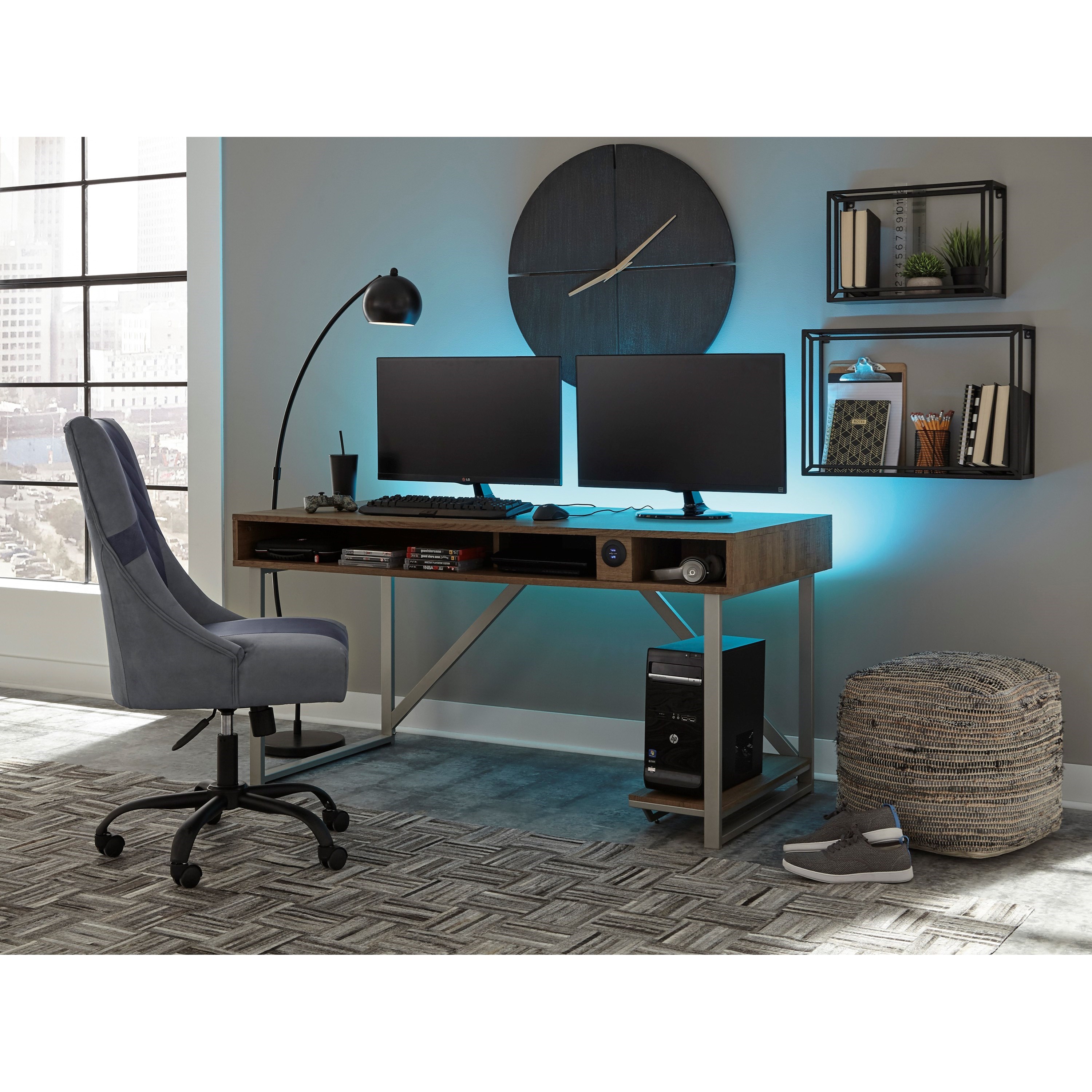 Barolli Gaming Desk With Open Cubbies And Pc Stand Ruby Gordon Home Table Desks Writing Desks The zero gravity recliner chair with the zero gravity chair is one of the healthiest reclining chairs you will find, it to has an attached tray or table that enables you to use your laptop in. barolli gaming desk